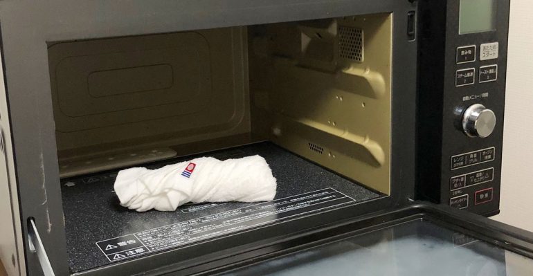 ホットタオルをレンジで作る
